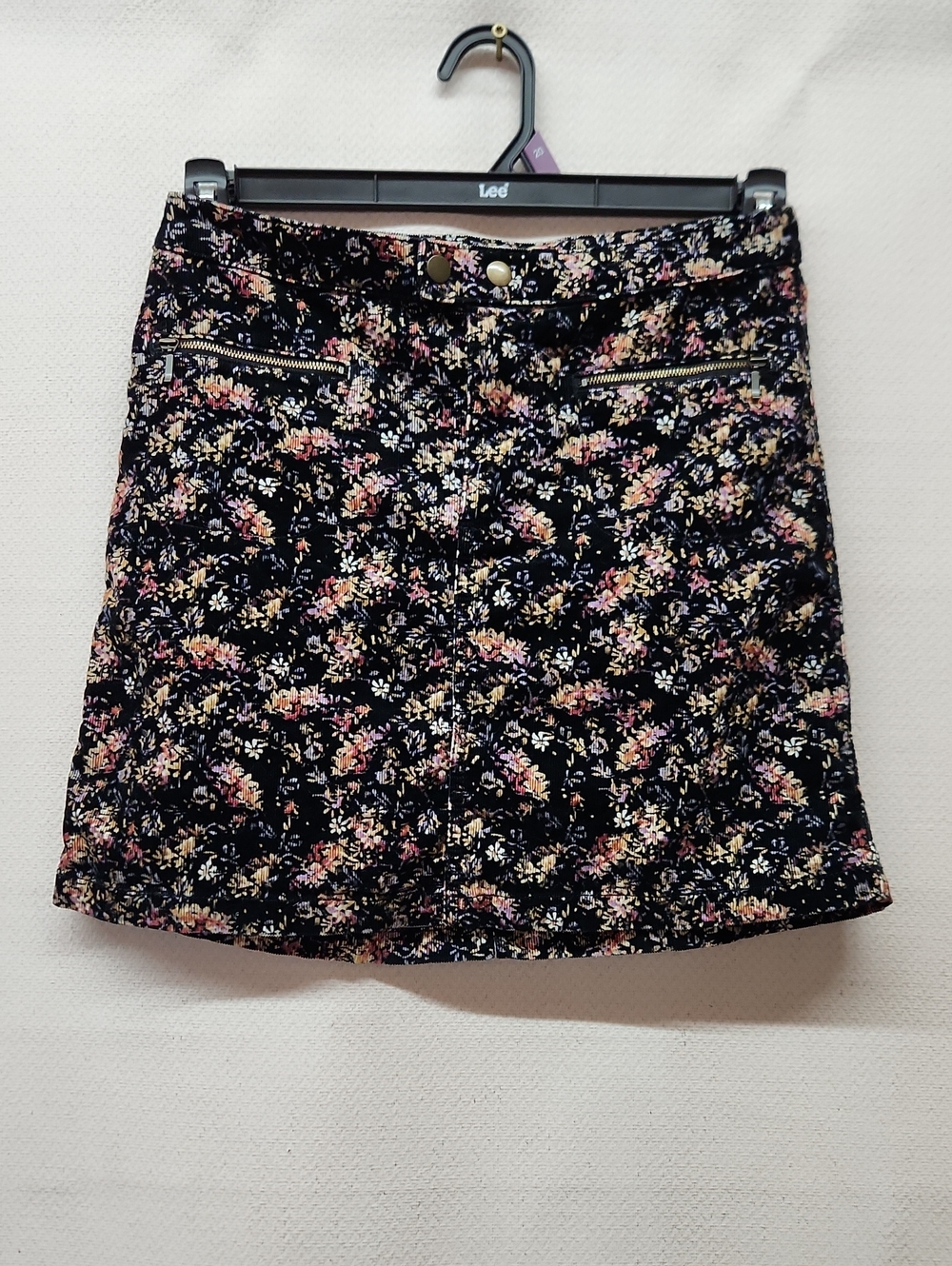 Mossimo Supply Co. Black Floral A-Line Mini Skirt